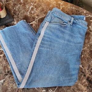 Lane Bryant Light Blue Skinny Jeans with Silver Stripe